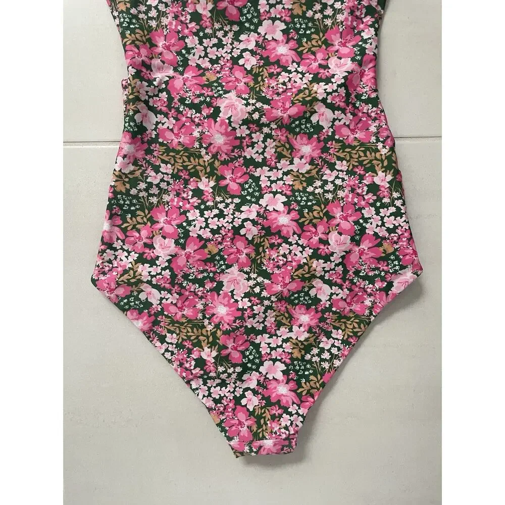 Aila Blue Swim One Piece Swimsuit Carmella Ditsy Floral Beach Summer Coquette